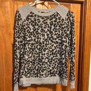 Maurices Gray and Black Animal Print Sweater